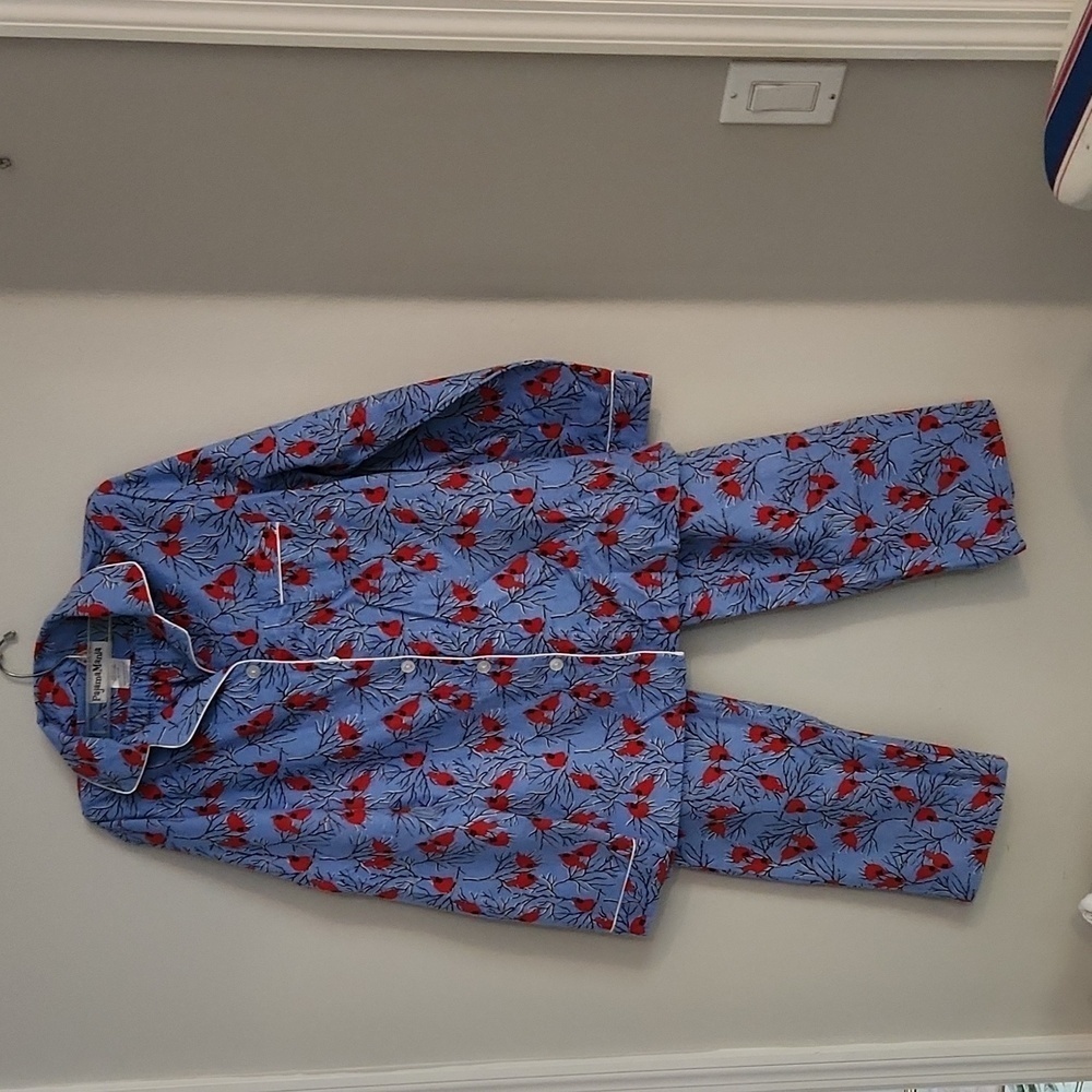 Pajamma Mania RedCardinals noon Blue Pajama Set Small